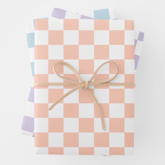 Retro-Pastell-Karomuster Geschenkpapier Set (Beispiel)