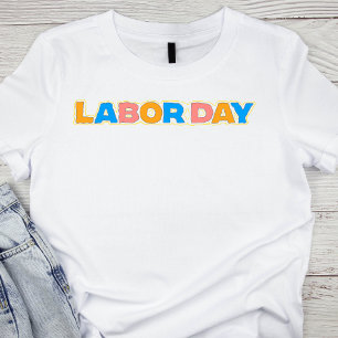 Retro-Pastell-Labor-Day-Lettering T-Shirt