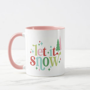 Retro Pastell Lass es schneien Tasse