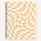 Retro Pastell Peach Verzierte Karo geprüft Notizblock (Vorderseite)