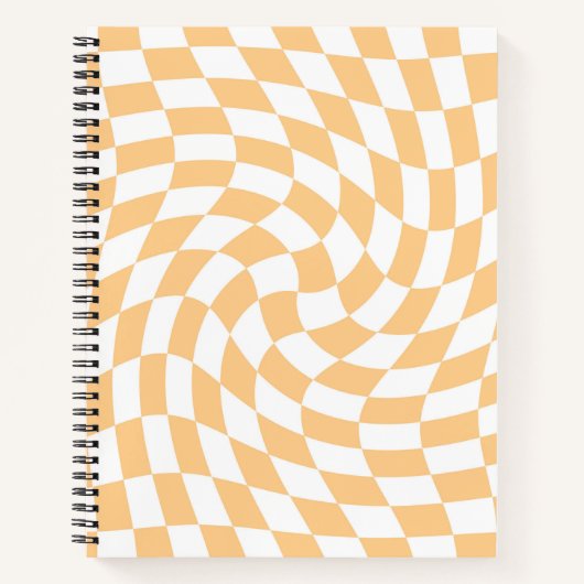 Retro Pastell Peach Verzierte Karo geprüft Notizblock (Vorderseite)