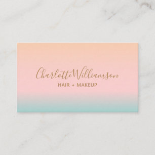 Retro-Pastell-Pink-Gradient Chic Elegantes Monogra Visitenkarte