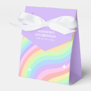 Retro-Pastell-Regenbogen 6. Geburtstagsfeier Geschenkschachtel