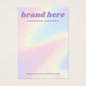 Retro Pastell Regenbogen lila Ohrring-Karte (Vorderseite)