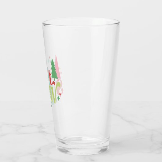Retro Pastell Schnee lassen Glas (Links)