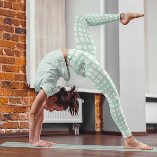 Retro pastell türkisfarbenes Gittermuster Leggings