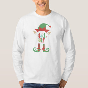 Retro-Pastell-Weihnachten Dad-Elf Familie T-Shirt