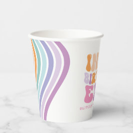 Retro Pastellfarben Moderne Geburtstagszeit Pappbecher