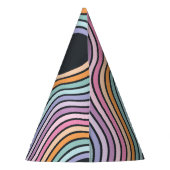 Retro Pastellfarben Moderne Geburtstagszeit Partyhütchen (Rückseite)