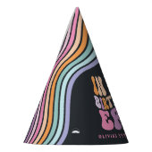 Retro Pastellfarben Moderne Geburtstagszeit Partyhütchen (Links)