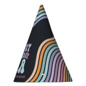 Retro Pastellfarben Moderne Geburtstagszeit Partyhütchen (Rechts)