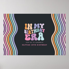 Retro Pastellfarben Moderne Geburtstagszeit Poster