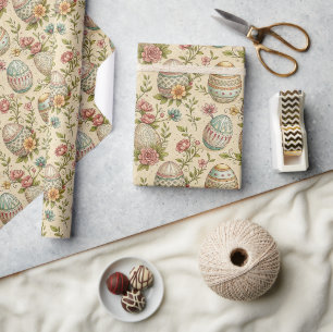 Retro-Pastellfarben-Oster-Eier-Geschenkpapier Geschenkpapier