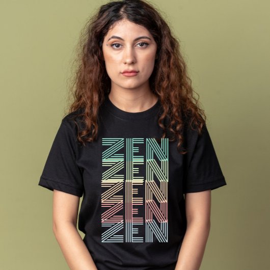 Retro Pastellfarben ZEN Farbenfrohe Gefälle Yoga s T-Shirt