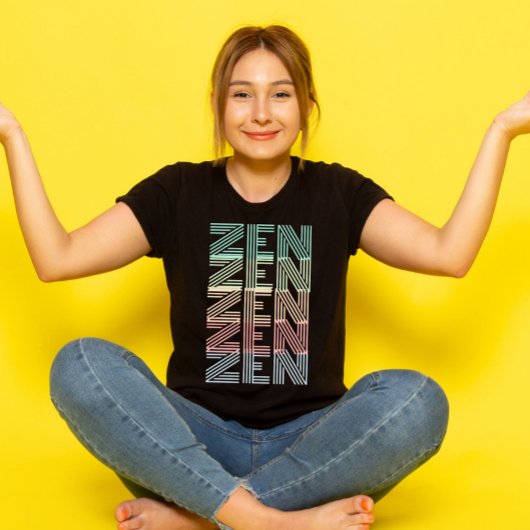 Retro Pastellfarben ZEN Farbenfrohe Gefälle Yoga T-Shirt
