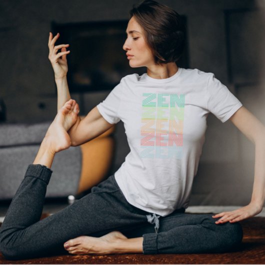 Retro Pastellfarben ZEN Farbenfrohe Gefälle Yoga T-Shirt