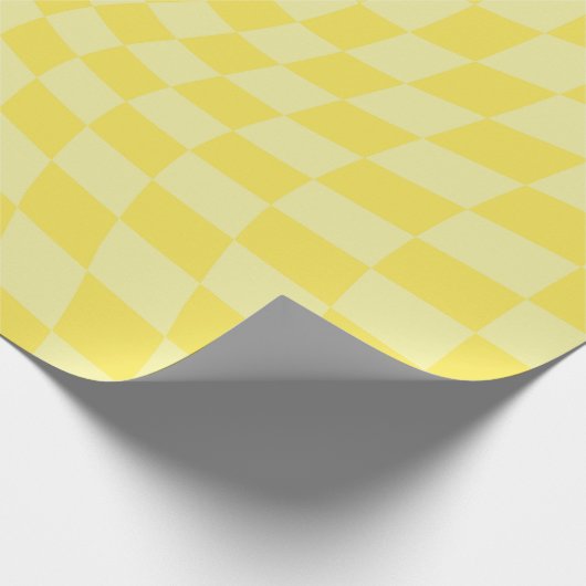 Retro Pastellgelbe Karos verschleierte Karton Geschenkpapier (Ecke)