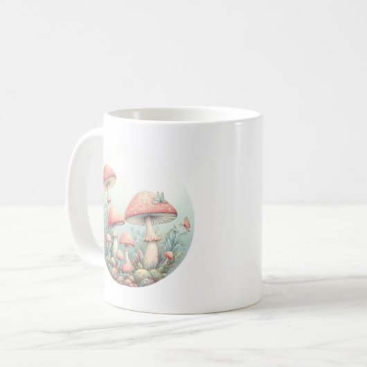 Retro Pastellpilze in sanften Farben 01 Kaffeetasse (Vorderseite Links)