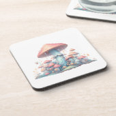 Retro Pastellpilze in sanften Farben 02 Getränkeuntersetzer (Linke Seite)