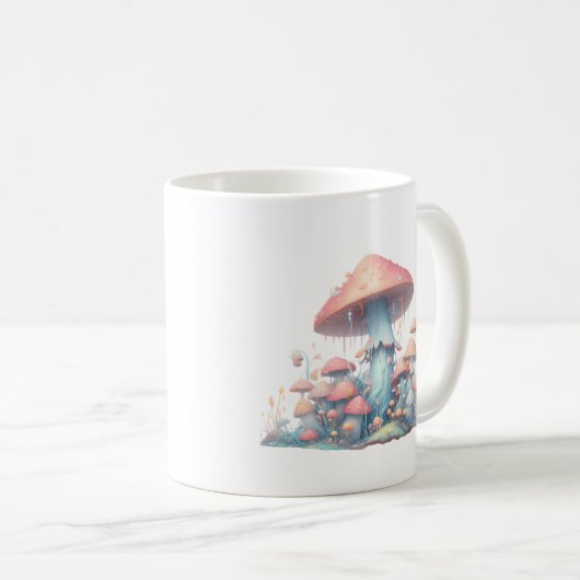 Retro Pastellpilze in sanften Farben 02 Kaffeetasse (VorderseiteRechts)