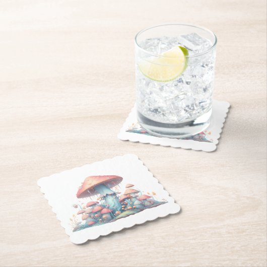 Retro Pastellpilze in sanften Farben 02 Untersetzer (Vor Ort)