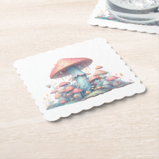 Retro Pastellpilze in sanften Farben 02 Untersetzer (angewinkelt)