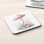 Retro Pastellpilze in sanften Farben 03 Getränkeuntersetzer (Linke Seite)