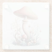 Retro Pastellpilze in sanften Farben 03 Glasuntersetzer (Rückseite)