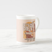 Retro Pastellrosa Rodeo Junggeselinnen-Abschied Porzellantasse (Vorderseite Rechts)