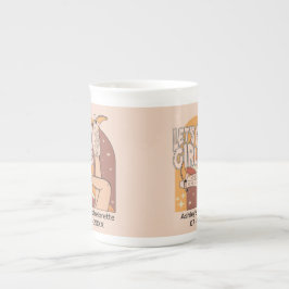 Retro Pastellrosa Rodeo Junggeselinnen-Abschied Porzellantasse