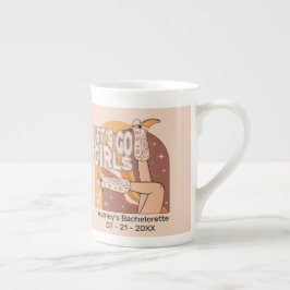 Retro Pastellrosa Rodeo Junggeselinnen-Abschied Porzellantasse