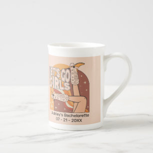 Retro Pastellrosa Rodeo Junggeselinnen-Abschied Porzellantasse