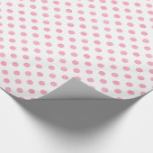 Retro Pastellrosa, weiße Polka-Punkte Muster Geschenkpapier (Ecke)