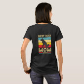 Retro Pastellstreifen am besten Mama Hund Liebhabe T-Shirt (Schwarz voll)