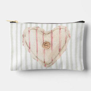 Retro Pastellstreifen aus Shabby Chic und Herz Zubehörtasche