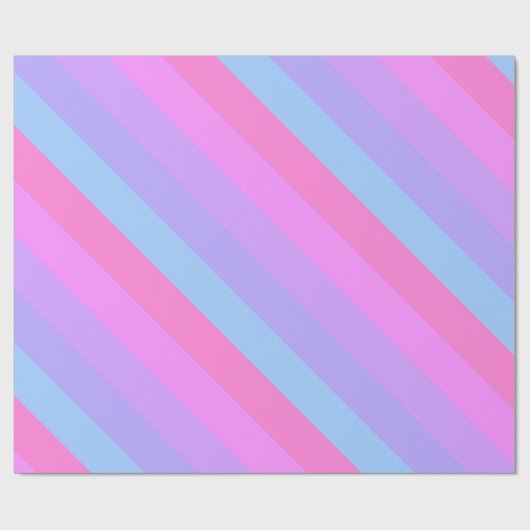 Retro Pastellstreifen modisch Geschenkpapier (Flach)