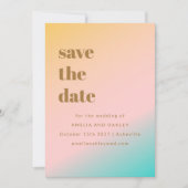 Retro Pastels Gradient Simple Einzigartiges Hochze Save The Date (Vorderseite)