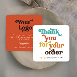 Retro Pastels Kleines Unternehmen Vielen Dank für  Mitteilungskarte