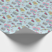 Retro Patch Abzeichen, 80er-90s Stil Muster. Geschenkpapier (Ecke)