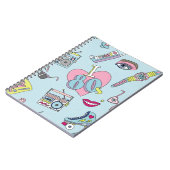 Retro Patch Abzeichen, 80er-90s Stil Muster. Notizblock (Linke Seite)