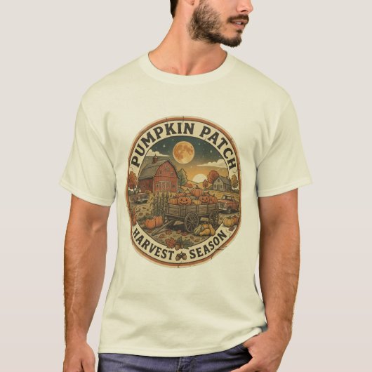 Retro-Patch Pumpkin Patch Erntezeit 1970er Jahre F T-Shirt (Vorderseite)