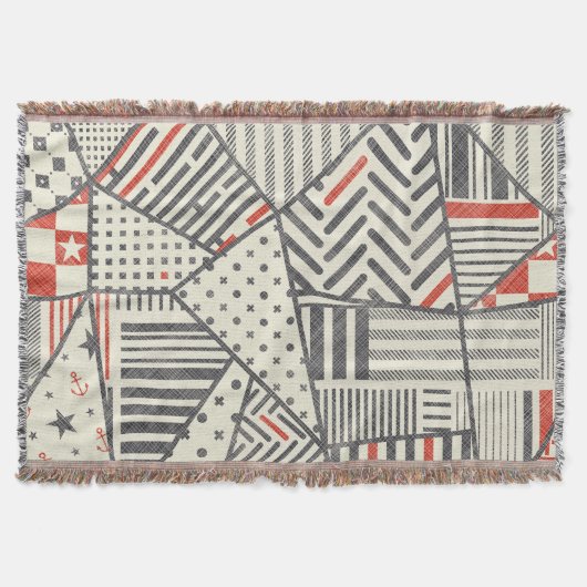 Retro-Patchwork: Abstrakte geometrische Gestaltung Decke (Vorderseite)