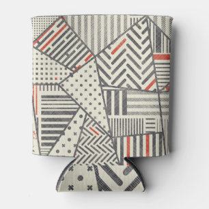Retro-Patchwork: Abstrakte geometrische Gestaltung Dosenkühler