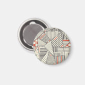 Retro-Patchwork: Abstrakte geometrische Gestaltung Magnet (Vorderseite/Rückseite)