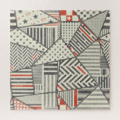 Retro-Patchwork: Abstrakte geometrische Gestaltung Puzzle (Horizontal)