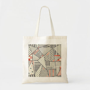 Retro-Patchwork: Abstrakte geometrische Gestaltung Tragetasche