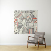 Retro-Patchwork: Abstrakte geometrische Gestaltung Wandteppich (Beispiel)