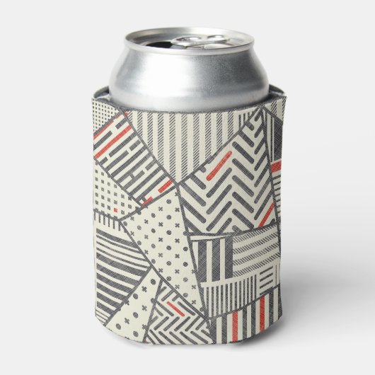 Retro-Patchwork: Abstraktes geometrisches Design Dosenkühler (Kanne Vorderseite)