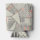 Retro-Patchwork: Abstraktes geometrisches Design Dosenkühler (Rückseite)