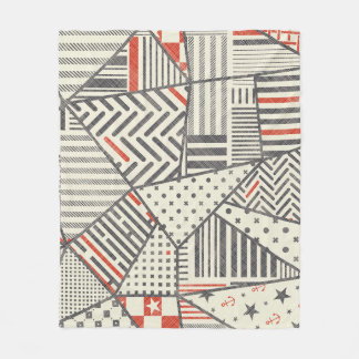 Retro-Patchwork: Abstraktes geometrisches Design Fleecedecke